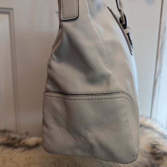 Coach Hampton -F13811 White Leather Satchel - Picture 4 of 15